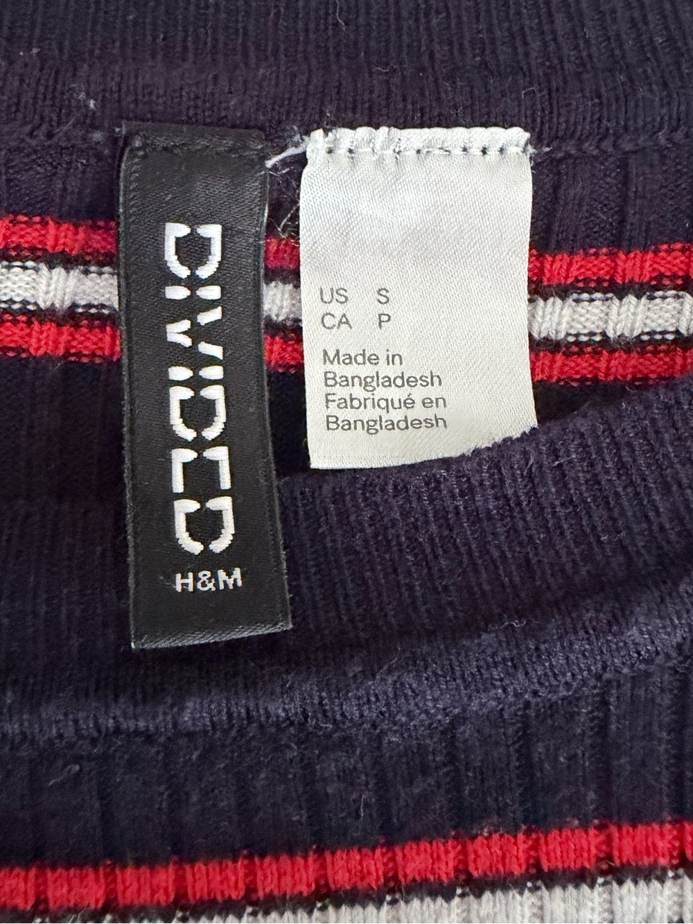 H&M Navy Short-Sleeve Ribbed Tee - Picture 3 of 3